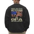 I Have Two Titles Veteran And Opa Dad Papa Grandpa Men's Sweatshirt Back Print
