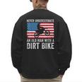 Never Underestimate An Old Man With A Dirt Bike Grandpa Dad Men's Sweatshirt Back Print