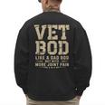 Vet BOD Like A Dad Bob Military Veteran Humor Men's Sweatshirt Back Print