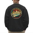 Vintage Awesome Single Dad Retro Fathers Day For Dad Grandpa Men's Sweatshirt Back Print