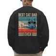 Vintage Best Cat Dad Ever Bump Fist Father's Day Cat Daddy Men's Sweatshirt Back Print