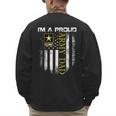 Vintage I'm A Proud Army Dad With American Flag Men's Sweatshirt Back Print