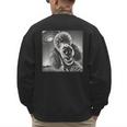 Vintage Poodle Selfie With UFO Alien Photobooth Dog Mom Dad Men's Sweatshirt Back Print