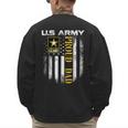 Vintage US Army Proud Dad With American Flag Men's Sweatshirt Back Print