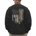 Vintage USA Flag Korea Taekwondo Training Dad Silhouette Men's Sweatshirt Back Print