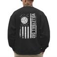 Vintage Volleyball Dad USA Flag Retro Fathers Day Daddy Papa Men's Sweatshirt Back Print Vintage Volleyball Dad USA Flag Retro Fathers Day Daddy Papa Men's Sweatshirt Back Print