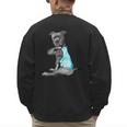 Women Dog Pitbull I Love Dad Tattoo Men's Sweatshirt Back Print