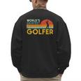 Worlds Okayest Golfer Retro Golf Joke Dad Men Women Kids Men's Sweatshirt Back Print