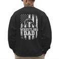 Wrestling Dad US Flag Fathers Day Wrestling Fans Men's Sweatshirt Back Print