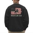 Wrestling Dad US Flag Fathers Day Retro Wrestling Fans Men's Sweatshirt Back Print