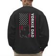 Yorkie Dog Vintage US American Flag Yorkie Dad Fathers Day Men's Sweatshirt Back Print