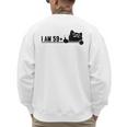 I Am 59 Plus 1 Middle Finger For A 60th Birthday Cat Mom Dad Men's Sweatshirt Back Print