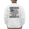 Awesome Like My Daughter Mom Dad American Flag Men's Sweatshirt Back Print