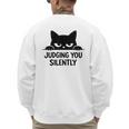 Cat For Cat Lover Mom Dad Cat Judging You Silently Men's Sweatshirt Back Print