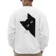 Curious Cat Peeking Sneaky Cat Cat Mom Cat Dad Men's Sweatshirt Back Print Curious Cat Peeking Sneaky Cat Cat Mom Cat Dad Men's Sweatshirt Back Print
