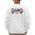 Dad Of The Birthday Girl Cow Daddy Papa Bday Matching Men's Sweatshirt Back Print