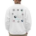 Daddy Houston We Have One Year Old Space Theme 1st Birthday Men's Sweatshirt Back Print