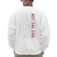 Distressed US American Flag Father Shirt Best Dad Ever Men's Sweatshirt Back Print