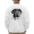 English Mastiff Sketch Drawing Art Dog Lover Mom Dad Women Men's Sweatshirt Back Print
