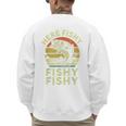 Here-Fishy Fishing Boy Large Mouth Bass Dad Men's Sweatshirt Back Print