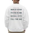 Part Time Warm Up Partner Pitching Baseball Full Time Dad Men's Sweatshirt Back Print