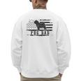 Pug Dad Distressed American Flag Patriotic Dog Men's Sweatshirt Back Print