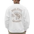 Reel Cool Great Grandpa Step Dad Fishing Father Day Men's Sweatshirt Back Print