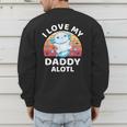 Axolotl Kids Teens Retro Sunset I Love My Daddy Men's Sweatshirt Back Print