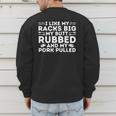 BBQ Barbecue Grilling Butt Rubbed Pork Pulled Pitmaster Dad Men's Sweatshirt Back Print BBQ Barbecue Grilling Butt Rubbed Pork Pulled Pitmaster Dad Men's Sweatshirt Back Print