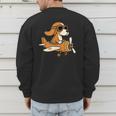 Beagle Flying a Plane Pilot Airplane Dog Mom Dad Men's Sweatshirt Back Print