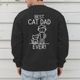Best Cat Dad Ever Fun Line Art Illustration Men's Sweatshirt Back Print Best Cat Dad Ever Fun Line Art Illustration Men's Sweatshirt Back Print