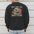 Best Shih Tzu Dad Ever Tshirt Dog Lover American Flag Men's Sweatshirt Back Print