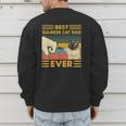 Best Siamese Cat Dad Ever Retro Vintage Sunset Men's Sweatshirt Back Print