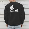 Bigfoot Walking Dachshund Tee Wiener Dog Dad Men's Sweatshirt Back Print
