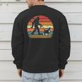 Bigfoot Walking a Dog Bernedoodle Dog Dad Men's Sweatshirt Back Print