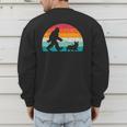 Bigfoot Walking a Dog Corgi Lovers Dog Dad Men's Sweatshirt Back Print