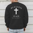 Blessed Dad Christian Men James 1 17 Scripture Quote Cross Men's Sweatshirt Back Print