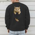 British Shorthair Cat Pocket Cat Mom Cat Dad Cat Lover Men's Sweatshirt Back Print