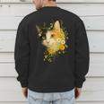 Calico Cat With Flowers For Mom Dad Women Men Kids Botanical Men's Sweatshirt Back Print