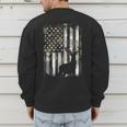 Camo US Flag Deer Elk Buck Camoflage Hunting Hunter Dad Short Sleeve Men's Sweatshirt Back Print