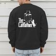 Cat Dad Life The Catfather Fathers Day Vintage Men's Sweatshirt Back Print