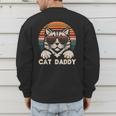 Cat Daddy Sunglasses Sunset Retro Fur Dad Papa Kitten Men Men's Sweatshirt Back Print