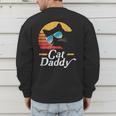 Cat Daddy Vintage 80s Style Cat Retro Sunglasses Distressed Men's Sweatshirt Back Print Cat Daddy Vintage 80s Style Cat Retro Sunglasses Distressed Men's Sweatshirt Back Print