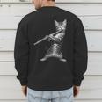 Cat Playing Flute For Cat Lover Cat Mom Cat Dad Men's Sweatshirt Back Print Cat Playing Flute For Cat Lover Cat Mom Cat Dad Men's Sweatshirt Back Print