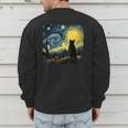 Cat Starry Night Van Gogh Cat For Cat Lover Cat Mom Cat Dad Men's Sweatshirt Back Print