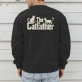 The Catfather Cat Dad Father's Day Cat Lover Men's Sweatshirt Back Print