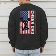 Cheer Dad American Flag Cheerleader Support Men's Sweatshirt Back Print