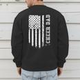 Cheer Dad Cheerleading American Flag Fathers Day Cheerleader Men's Sweatshirt Back Print