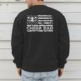 Cheer Dad Cheerleading American Flag Proud Cheer Father Men's Sweatshirt Back Print