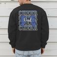 Cheer Dad Daddy Bow Sport Cheerleader Cheerleading Blue Men's Sweatshirt Back Print